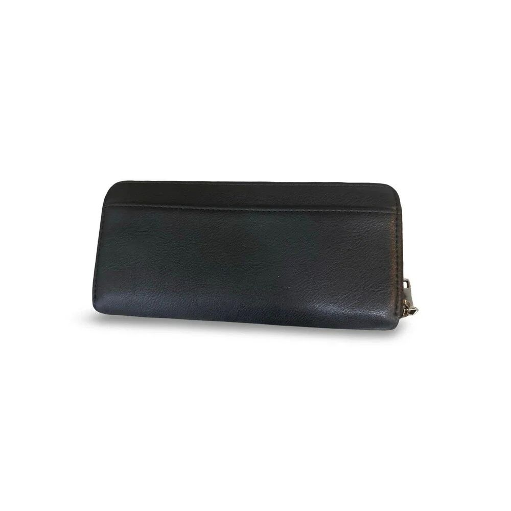 BEAMS HEART Men's Color-Block Faux Leather Long Zip Wallet - Gray/Black
